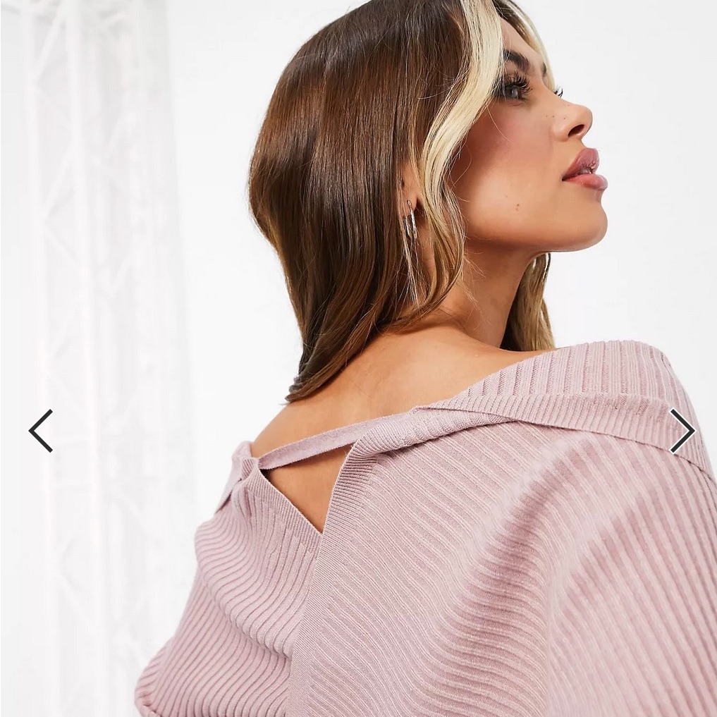 Nwt  Asos Paralell Lines Brand Pale Pink Cropped Sweater Size M